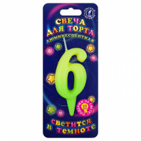 Свеча тортовая люминесцентная 6