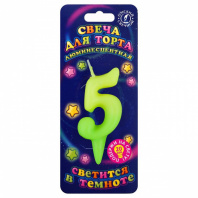 Свеча тортовая люминесцентная 5
