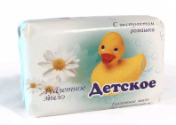 Мыло туалетное 90г Детское с ромашкой в обертке 64шт/кор