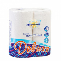 Полотенца бумажные в рулоне 2-слойные Мягкий знак DeLuxe 2шт/упак 24упак/меш